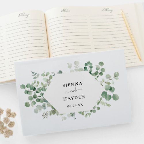 Eucalyptus Wreath Botanical Wedding Guest Book