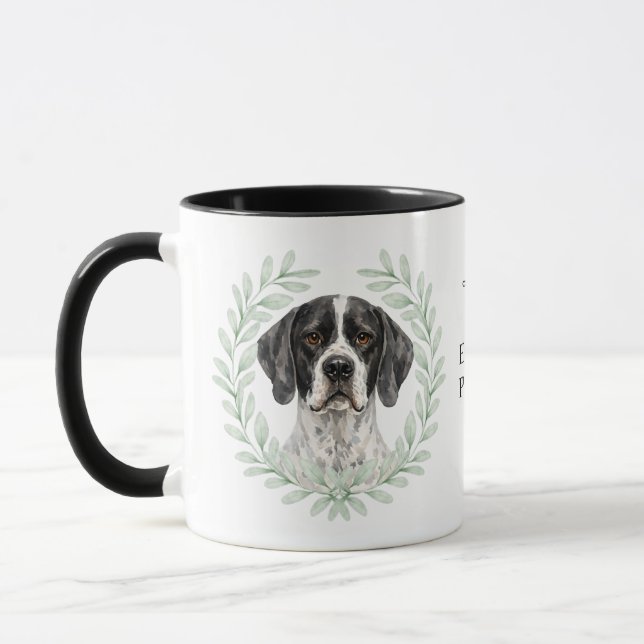 Eucalyptus Wreath English Pointer Dog Monogram Mug (Left)