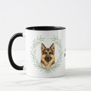 Eucalyptus Wreath German Shepherd Dog Monogram Mug