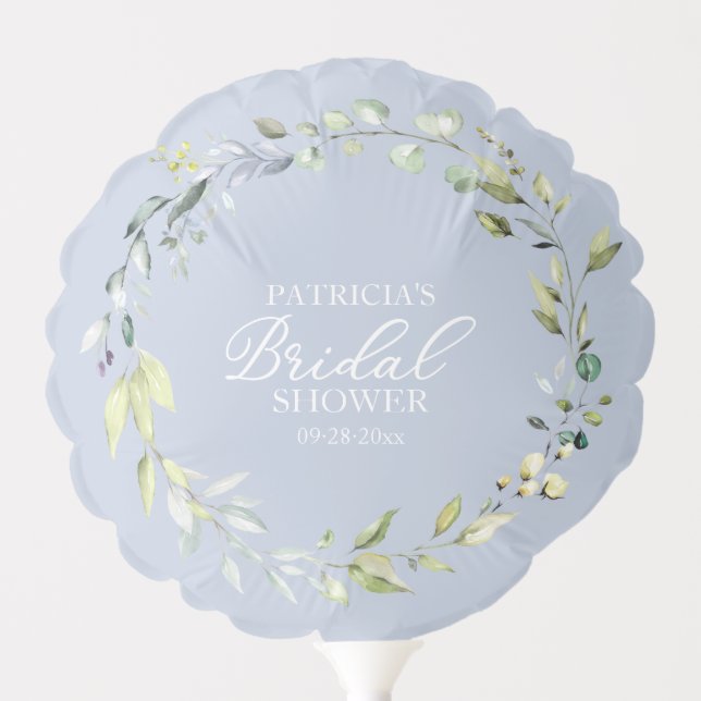 Eucalyptus Wreath Greenery Bridal Shower Balloon (Front)