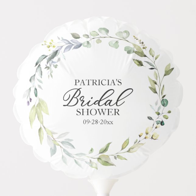 Eucalyptus Wreath Greenery Bridal Shower Balloon (Front)