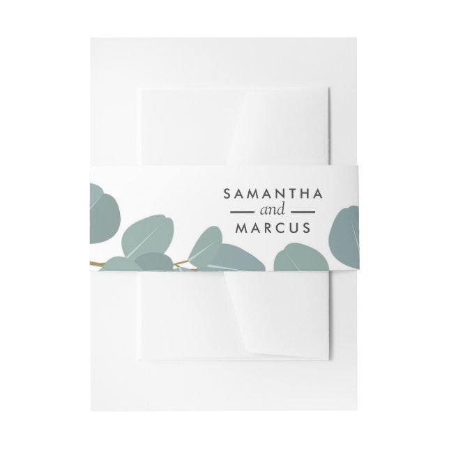 Eucalyptus Wreath Greenery Wedding Belly Band (Front Example)