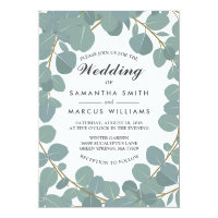 Eucalyptus Wreath Greenery Wedding Invitation