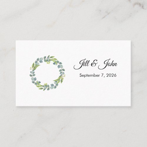 Eucalyptus Wreath Landscape Wedding Thank you Card