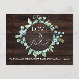 Eucalyptus Wreath Love Is Patient Wedding Update Postcard