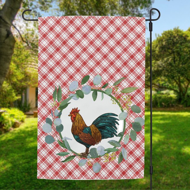 Eucalyptus Wreath & Rooster Farmhouse  Garden Flag (Creator Uploaded)