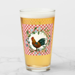 Eucalyptus Wreath & Rooster Farmhouse Glass