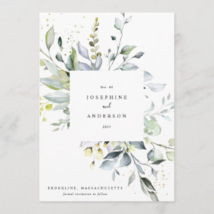 Eucalyptus Wreath Save The Date Menu