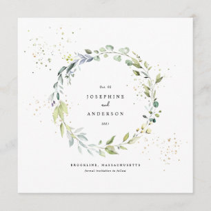 Eucalyptus Wreath Save The Date Menu