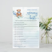 Eucalyptus Wreath Teddy Bear Boy Baby Shower game (Standing Front)