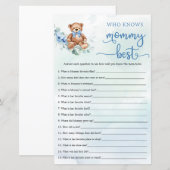 Eucalyptus Wreath Teddy Bear Boy Baby Shower game (Front/Back)