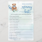 Eucalyptus Wreath Teddy Bear Boy Baby Shower game (Front)