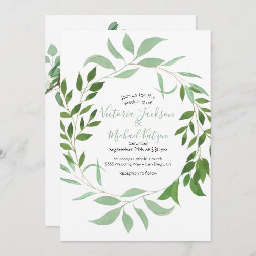 Eucalyptus Wreath Wedding Invitation