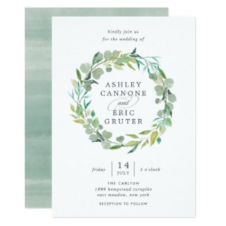 Eucalyptus Wreath Wedding Invitation