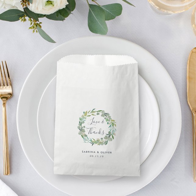 Eucalyptus Wreath Wedding Thank You Favor Bag (Creator Uploaded)