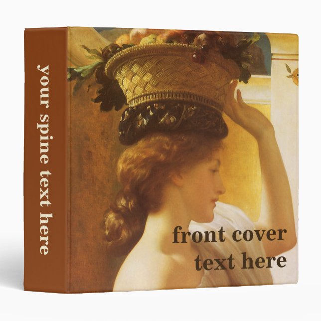 Eucharis - Girl With a Basket of Fruit by Leighton 3 Ring Binder (Front/Spine)