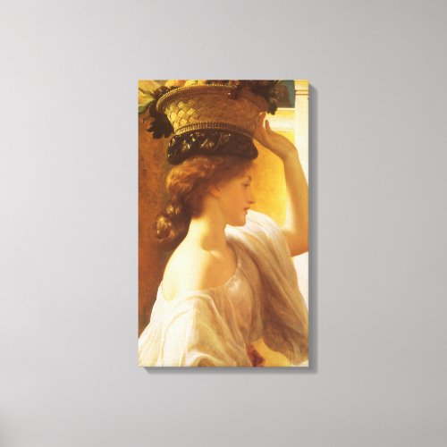 Eucharis _ Girl With a Basket of Fruit by Leighton Canvas Print