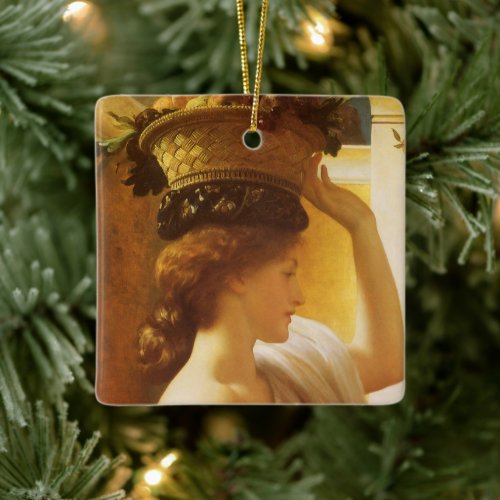 Eucharis _ Girl With a Basket of Fruit by Leighton Ceramic Ornament