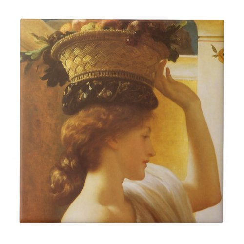 Eucharis _ Girl With a Basket of Fruit by Leighton Ceramic Tile