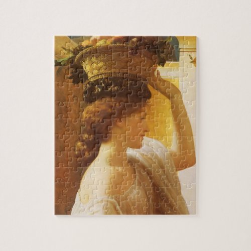 Eucharis _ Girl With a Basket of Fruit by Leighton Jigsaw Puzzle