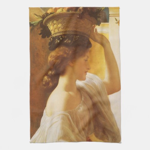 Eucharis _ Girl With a Basket of Fruit by Leighton Kitchen Towel