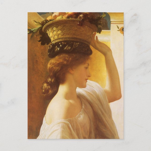 Eucharis - Girl With a Basket of Fruit by Leighton Postcard (Front)