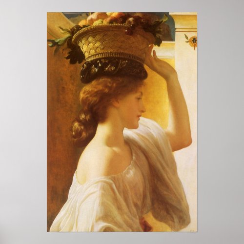 Eucharis _ Girl With a Basket of Fruit by Leighton Poster