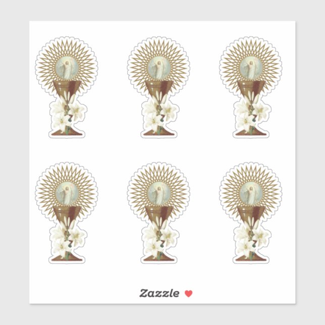 Eucharist Chalice Host with Resurrection Sticker (Sheet)