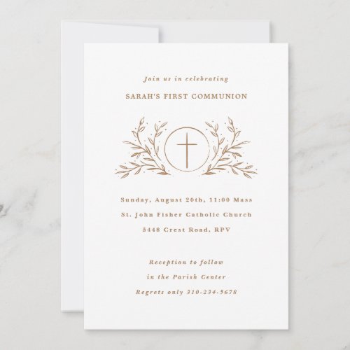 Eucharist Custom Color First Communion Invitation