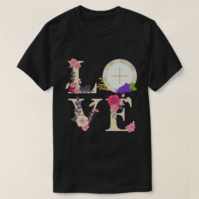 Eucharist Host Catholic 1st Holy Communion Gifts f T-Shirt (Design Front)