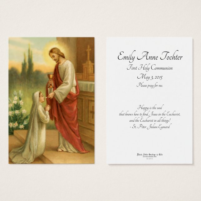 Eucharist in All First Communion Prayer Cards (Front & Back)
