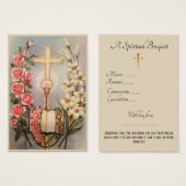 Eucharist Roses Spiritual Bouquet Prayer Holy Card (Front & Back)