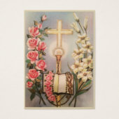 Eucharist Roses Spiritual Bouquet Prayer Holy Card (Front)