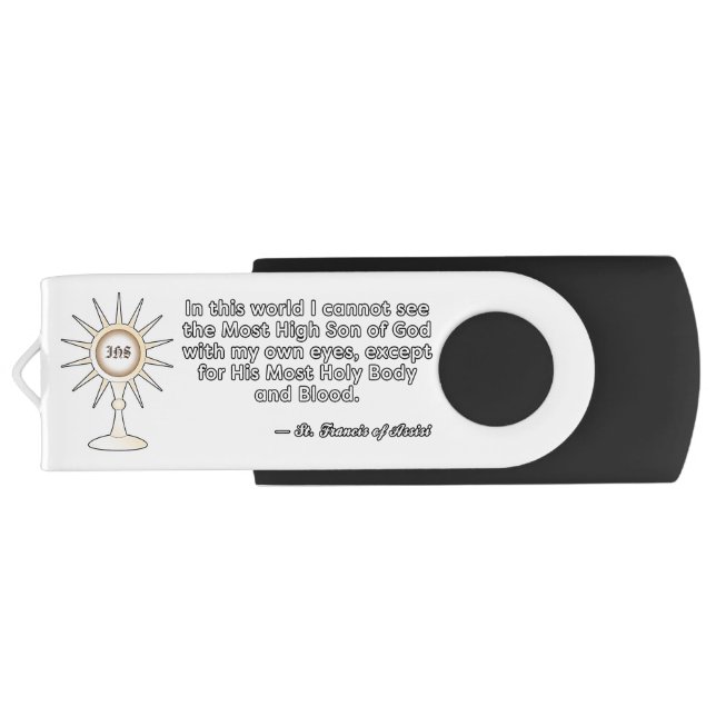 Eucharist St. Francis of Assisi Quote Flash Drive (Back)