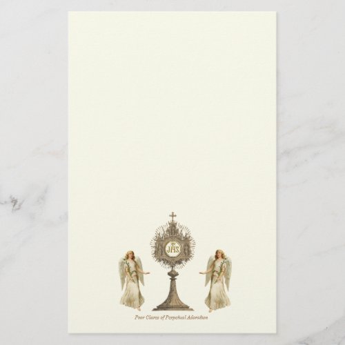 Eucharistic Monstrance with Chalice and Angels Stationery