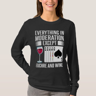 Euchre Card Game Player Wine T-Shirt