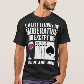 Euchre Card Game Player Wine T-Shirt