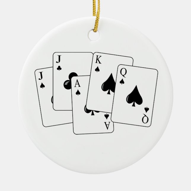 Euchre Cards Ceramic Ornament (Front)