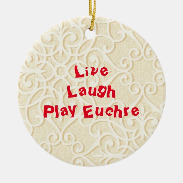 Euchre Ceramic Ornament (Front)