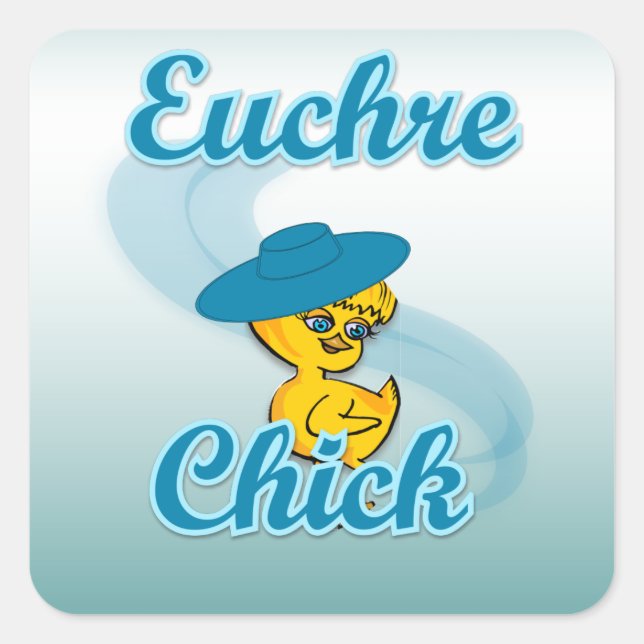 Euchre Chick #3 Square Sticker (Front)