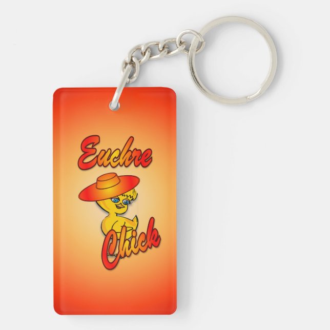 Euchre Chick #5 Keychain (Back)