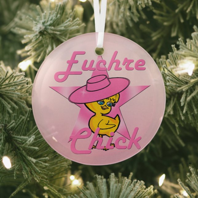 Euchre Chick #8 Glass Ornament (Insitu)