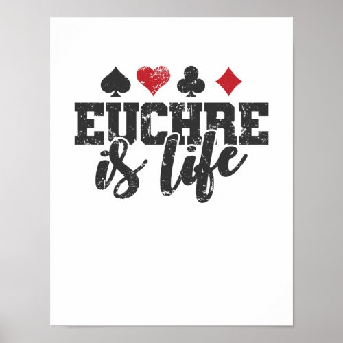Euchre is Life Kartenspiel Spielkarten Poster