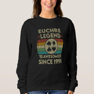 Euchre Legend 24 Years Old Awesome Since 1998 Euch Sweatshirt