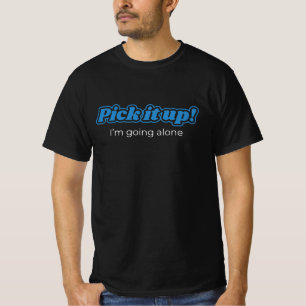 Euchre, Pick it Up! Blue on Black T-Shirt