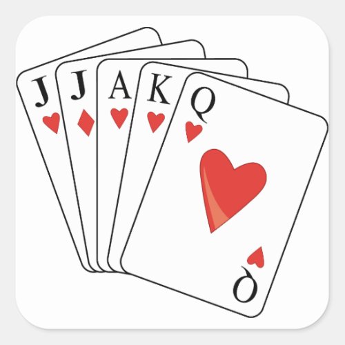 Euchre Playing Cards Square Sticker