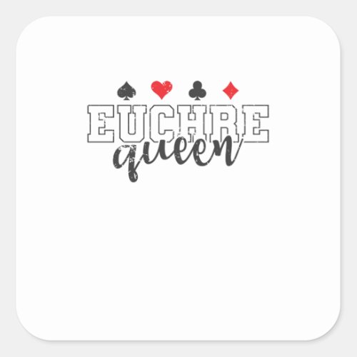Euchre Queen Kartenspiel Spielkarten Square Sticker