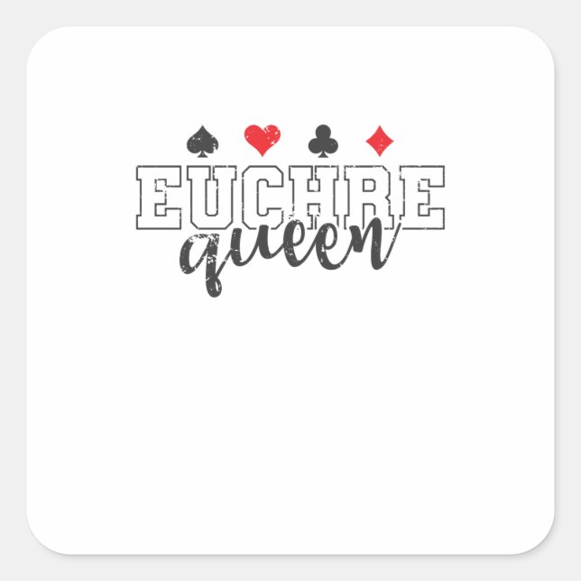Euchre Queen Kartenspiel Spielkarten Square Sticker (Front)
