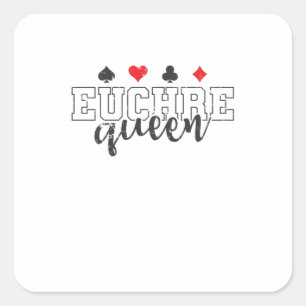 Euchre Queen Kartenspiel Spielkarten Square Sticker