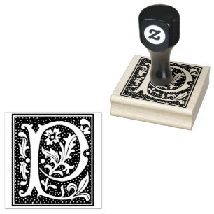 Euclid Capital Letter P Rubber Stamp